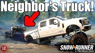 SnowRunner: My Neighbor Asked For HELP Rescuing Their STUCK TRUCK! Ford F450 RP