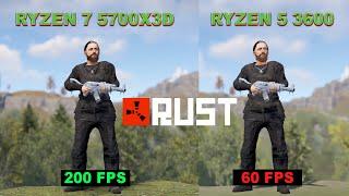 AMD RYZEN 7 5700X3D VS AMD RYZEN 5 3600 + RTX 3070 - RUST