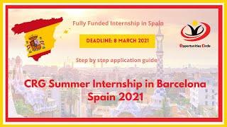 Fully Funded internship in Barcelona, Spain | CRG Summer Internship 2023