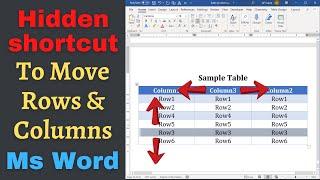 Magical shortcut to move rows and column in Word Table [2021]