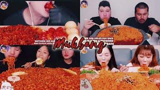 MUKBANG compilation || mukbangers eating spicy food || hot spicy noodles,chicken 