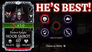 Darkest Knight Noob Saibot Level 60 FW Survival Gameplay MK Mobile | Max bonus Points