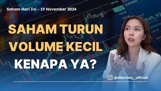 Saham Hari Ini 19 Nov 2024: Saham Turun Volume Kecil Kenapa Ya?