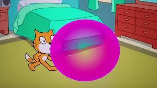 Scratchy Weirdness: Scratch Cat blows a bubblegum