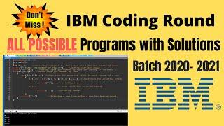 IBM Coding Questions with Solutions  | IBM Interview Questions for Freshers I2020- 2021| PART 1