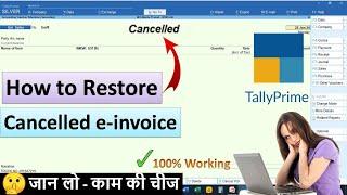 How to restore cancelled e invoice | How to Restore Deleted e invoice