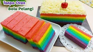 RESEP RAINBOW CAKE KUKUS ENAK SUPER LEMBUT ANTI SERET