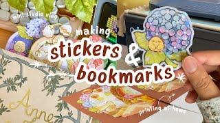 art vlog  how i make stickers, prints & bookmarks | shop update prep °˖