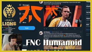 Caedrel reacts to Fnatic buying Humanoid (Twitter)