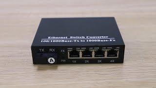 Fiber Media Converter (full gigabit) 1 fiber port 4 RJ45 port