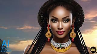 4K AI Art Lookbook Video of AI Girl ｜ Sensual Portrait of a Pretty African Asian AI Girl