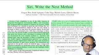 Read a paper: Siri, Write the Next Method