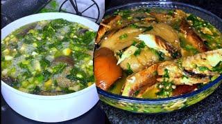 How to make Slimy oil less Okro soup with Banku