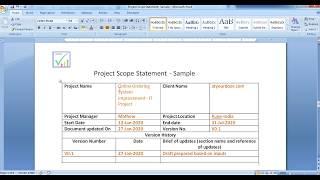 ISOBEX Project Scope Statement Template Walk through