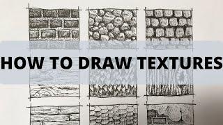 HOW To Draw TEXTURES | Pen And Ink Tutorial