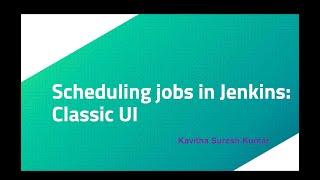 Scheduling jobs in Jenkins:Classic UI