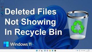 Deleted Files Not Showing In Recycle Bin Windows 11 [Fix]