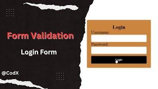 Form Validation With Localstorage | Login Form Using Javascript