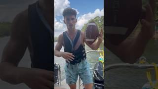 Tubing Backflip Catch #football #trickshot #sports #throw #catch #lake #boat