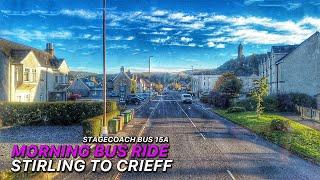 Morning Bus Journey | Double-Decker Bus Ride from Stirling to Crieff | Stagecoach Bus Route 15A