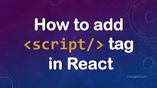 How to add script tag to React/JSX