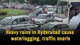 Heavy rains in Hyderabad cause waterlogging, traffic snarls
