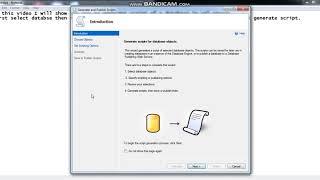 generate script of databse with data in sql server step wise step.
