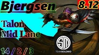 Bjergsen as Talon Mid Lane - S8 Patch 8.12 - NA Challenger - Full Gameplay