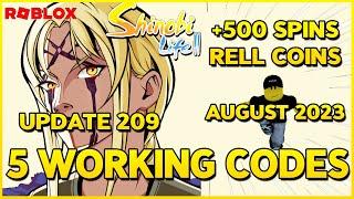 NEW 5 WORKING CODES for SHINOBI LIFE 2 Roblox in August 2023 Update 209  Codes for Roblox TV