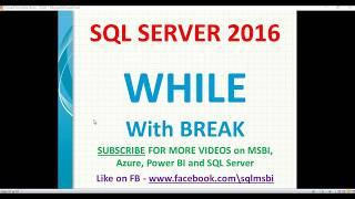 While with Break in SQL | sql while loop examples