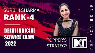 Rank 4 Delhi Judicial Service Exam 2022 | Surbhi Sharma's Strategy To Crack DJS Exam