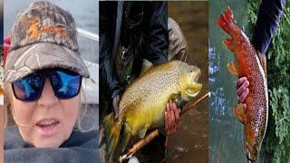 "Viral Trout Lady Video | Brown Trout Catch & Release | Trending on Twitter"