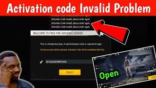 Activation code Invalid Please Enter Again Problem Solve in Free Fire OB45 Advance Server