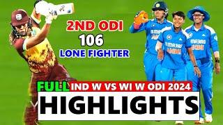 India vs West indies Women 2nd ODI Full Match Highlights 2024 | ind vs WI