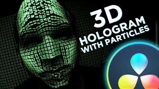 How to Make a 3D Hologram with Particles in DaVinci Resolve // DaVinci Resolve Fusion Tutorial