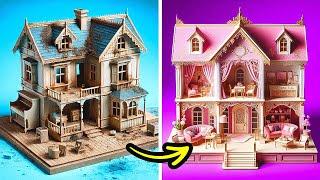 WOW! We Created Incredible Barbie Dollhouse Epic Room Makeover & DIY Hacks