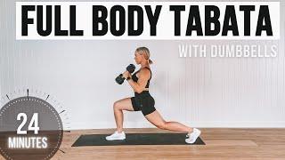 24 MIN TABATA HIIT with Weights + Ab Finisher | No Repeat | Fun Tabata Songs