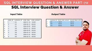 SQL Interview Questions And Answers Part 70 |  SQL questions for Product based companies