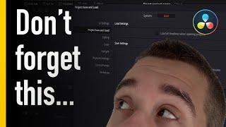 Setting up auto-save and project settings in DaVinci Resolve 16