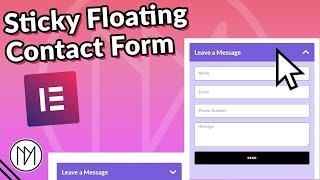 Collapsible Sticky/Floating Contact Form In Elementor - Free Template - Tutorial 2024