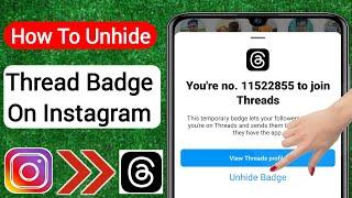 How To Unhide Threads Badge On Instagram | How To Add Threads Badge | Instagram Threads Badge