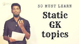 30 Must learn Static GK topics | study method | Mr.Jackson