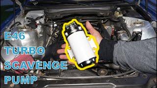LOW MOUNT TURBO OIL DRAIN | E46 Turbo Scavenge Pump Install | #TheE46DriftBuild Ep 62