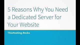 Here's Why You Need a Dedicated Server for Your Website