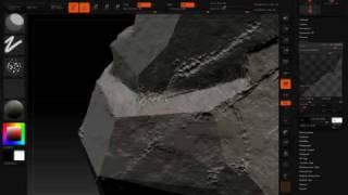 Sculpting a rocky surface