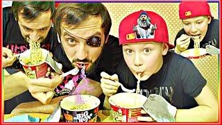 Бомж пакет #Челендж By children and Dad Russia CHALLENGE Chinese instant noodles