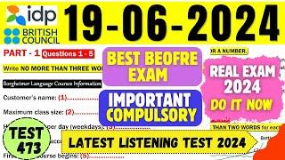 IELTS Listening Practice Test 2024 with Answers | 19.06.2024 | Test No - 472