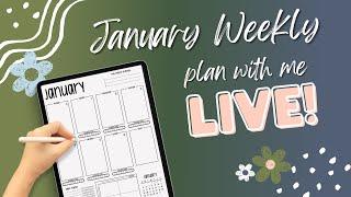  January Weekly Plan With Me LIVESTREAM | Penguins  | Digital Planner Stickers