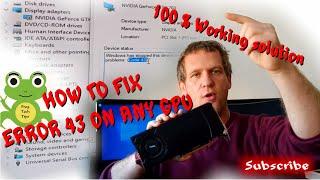 How to FIX ERROR CODE 43 on any GPU from start to finish - 100% working solution