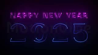 4K Neon Animated Background, Happy New Year 2025, Merry Christmas Live Wallpaper, New Year 2025